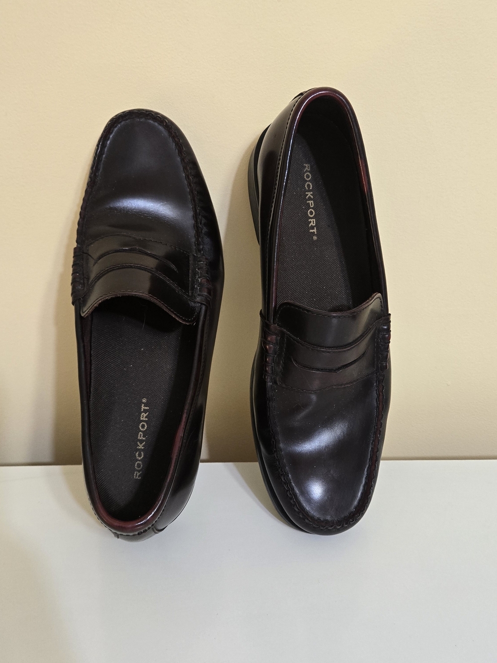 Rockport Men's Dark Burgundy Leather Penny Loafers